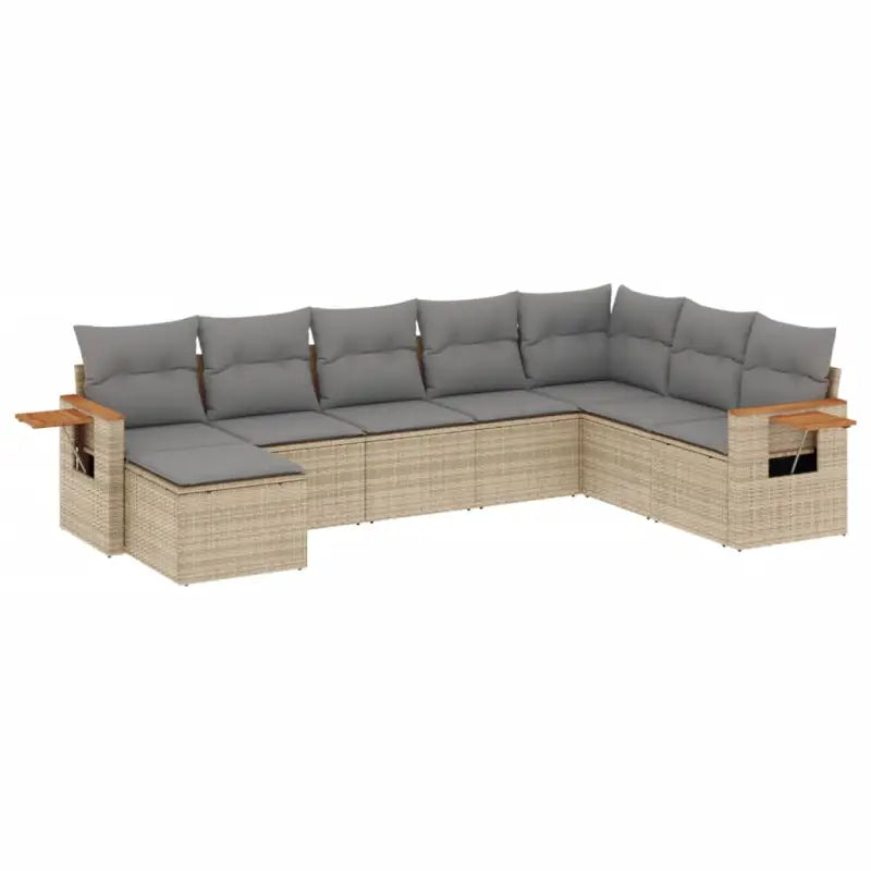 Loungebank set met beige materiaal en gepoedercoat staal afmetingen - Tuinsets