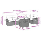 Loungebank set met beige materiaal en gepoedercoat staal afmetingen - Tuinsets