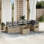 Loungebank set met beige materiaal en gepoedercoat staal afmetingen - Tuinsets