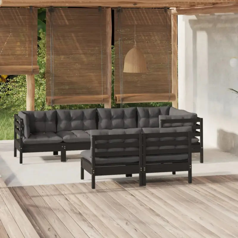 Loungebank Set met massief grenenhout voor in de tuin - Tuinsets