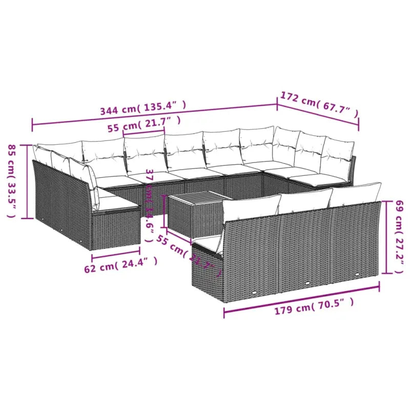 Loungebank set met waterdichte tas en beige materiaal van gepoedercoat staal - Tuinsets