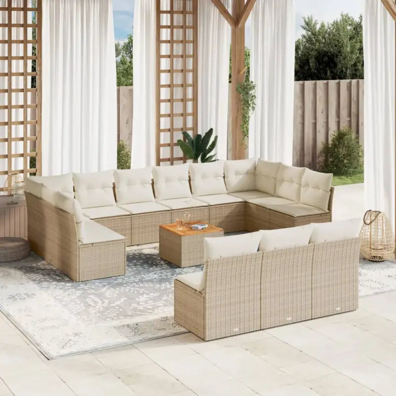 Loungebank set met waterdichte tas en beige materiaal van gepoedercoat staal - beige en crèmekleurig - Tuinsets