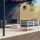 Loungebank set van massief grenenhout met voetenbank en rugkussens - Tuinsets