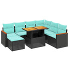 Loungebank set voor tuin met zwart materiaal en gepoedercoat staal - Tuinsets