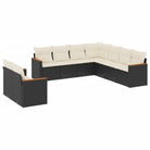 Loungebank set voor tuin of terras in zwart gepoedercoat staal - Tuinsets