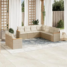 Loungebank set voor tuin of terras in zwart gepoedercoat staal - Beige / Zonder tafel - Tuinsets