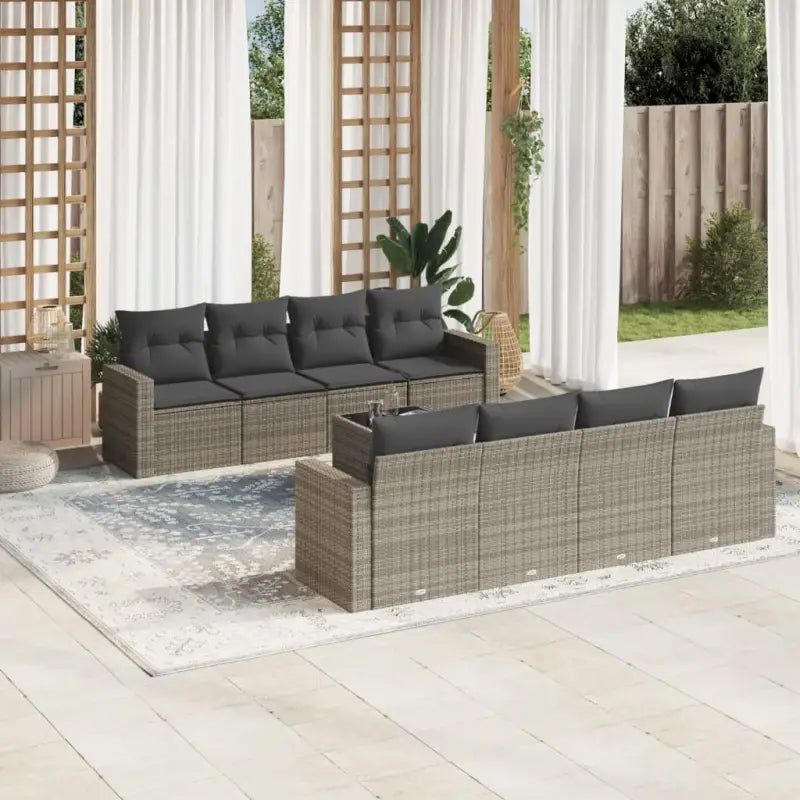 Loungebank Tuinset met beige materiaal en gepoedercoat staal afmetingen - Grijs - Tuinsets
