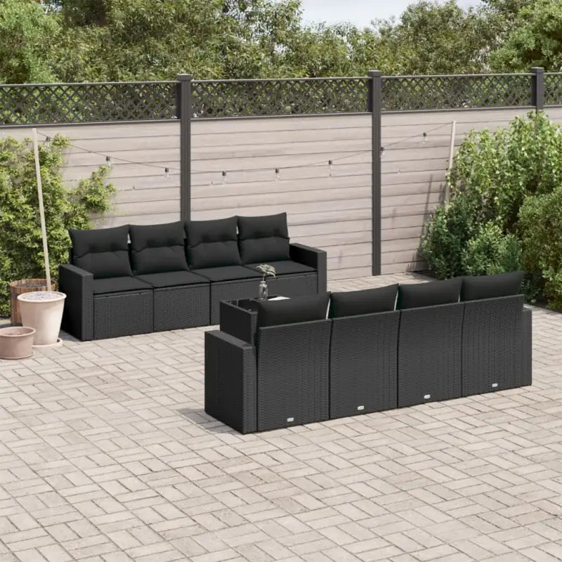Loungebank Tuinset met beige materiaal en gepoedercoat staal afmetingen - Zwart - Tuinsets