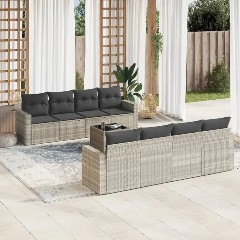 Loungebank Tuinset met beige materiaal en gepoedercoat staal afmetingen - Lichtgrijs - Tuinsets