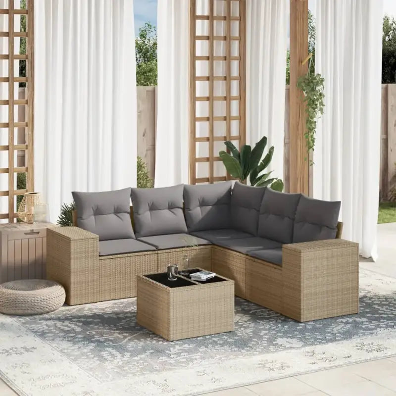 Loungebank tuinset met beige materiaal en gepoedercoat staal afmetingen - Tuinsets