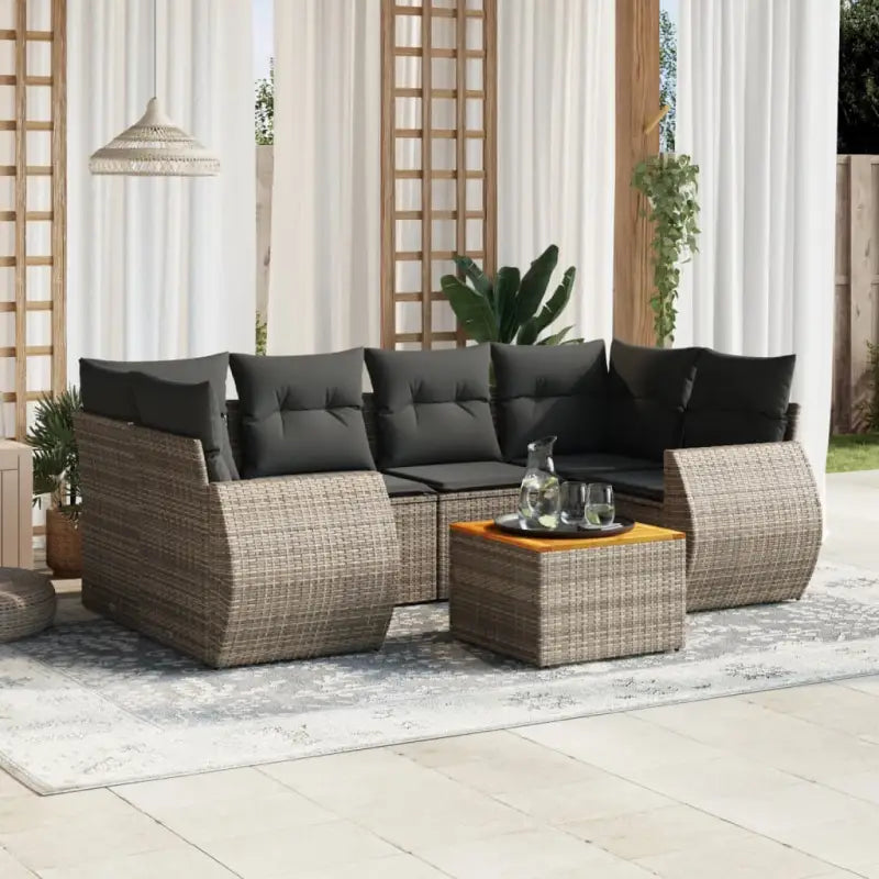 Loungebank tuinset met grijs materiaal en gepoedercoat staal afmetingen - Tuinsets