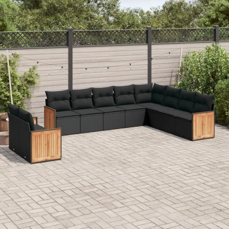 Loungebank van beige materiaal en gepoedercoat staal voor buiten - Zwart / Zonder tafel - Tuinsets