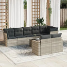 Loungebank van beige materiaal en gepoedercoat staal voor tuin of terras - Lichtgrijs / Met tafel - Tuinsets