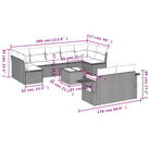 Loungebank van beige materiaal en gepoedercoat staal voor tuin of terras - Tuinsets