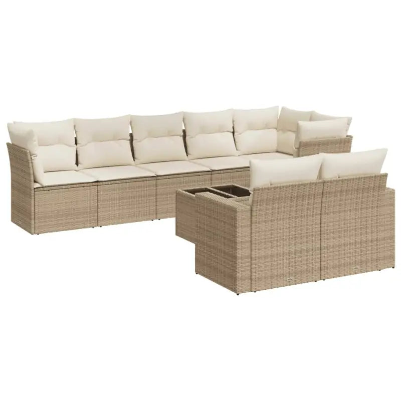 Loungebank van beige materiaal en gepoedercoat staal voor tuin of terras - Tuinsets