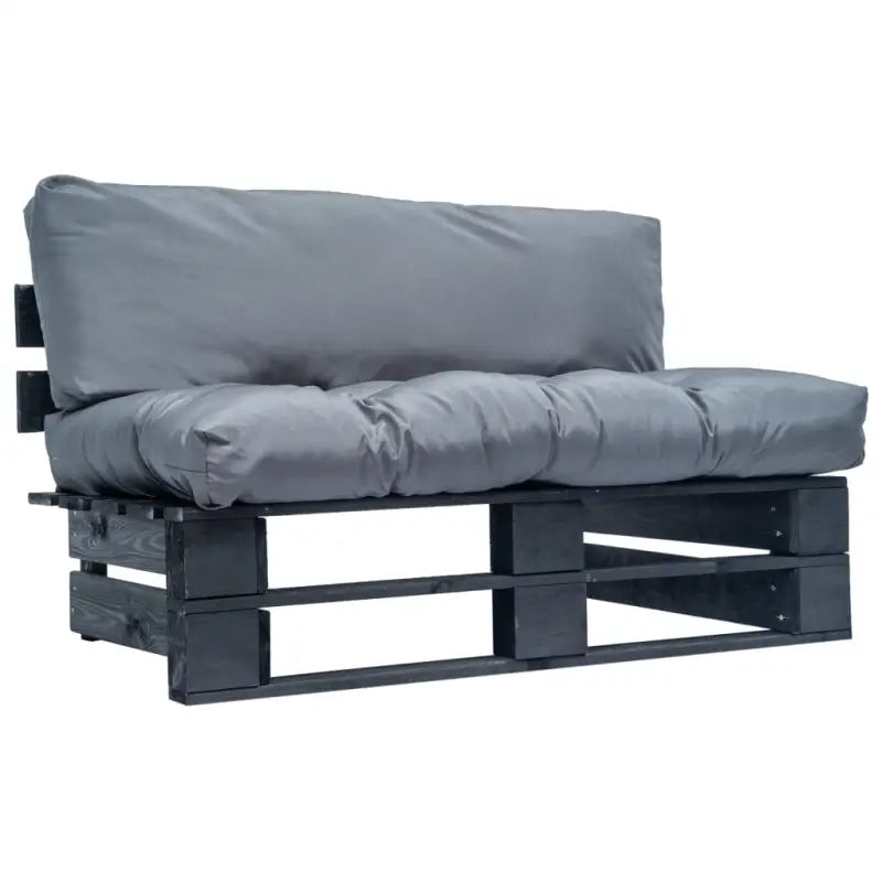 Loungebank van geïmpregneerd grenenhout met een tijdloos pallet ontwerp - Zwart en grijs / 1 - Loungebanken