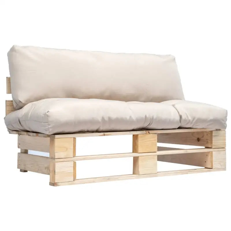 Loungebank van geïmpregneerd grenenhout met een tijdloos pallet ontwerp - Naturel en zandkleurig / 1 - Loungebanken