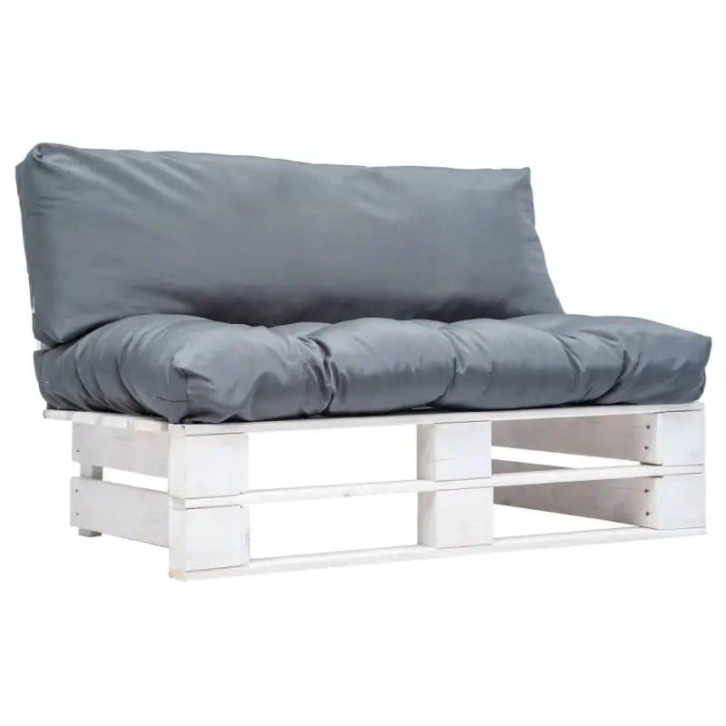 Loungebank van geïmpregneerd grenenhout met een tijdloos pallet ontwerp - Wit en grijs / 1 - Loungebanken