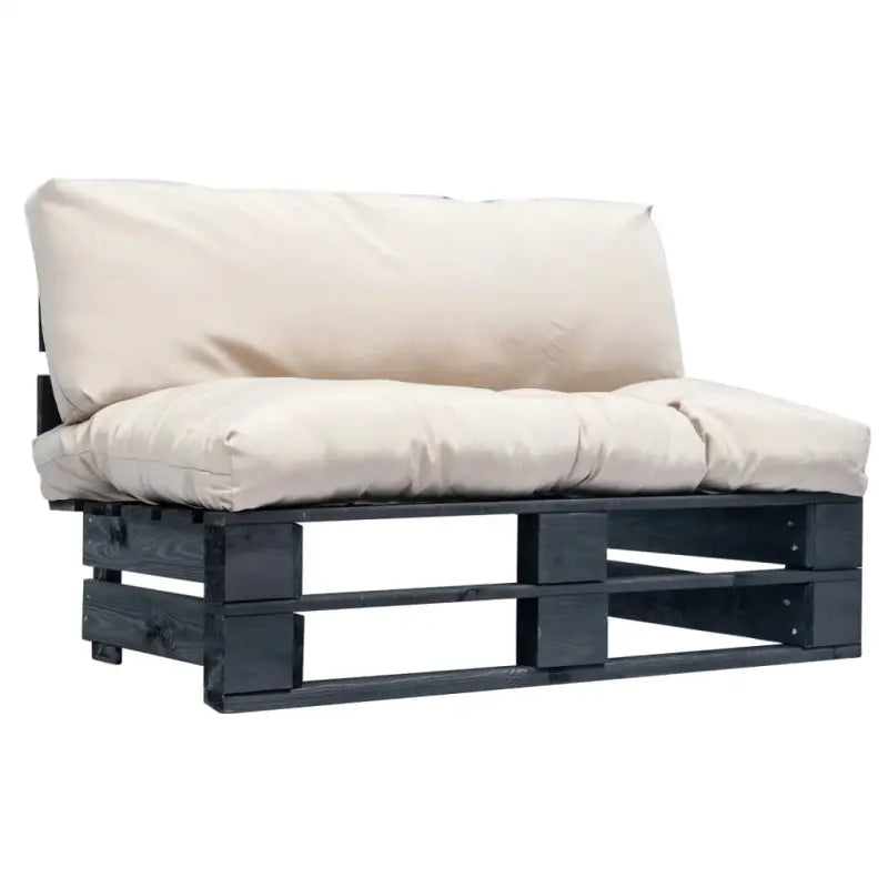 Loungebank van geïmpregneerd grenenhout met een tijdloos pallet ontwerp - Zwart en zandkleurig / 1 - Loungebanken