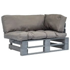 Loungebank van geïmpregneerd grenenhout met rustiek design - Grijs / 1 - Loungebanken