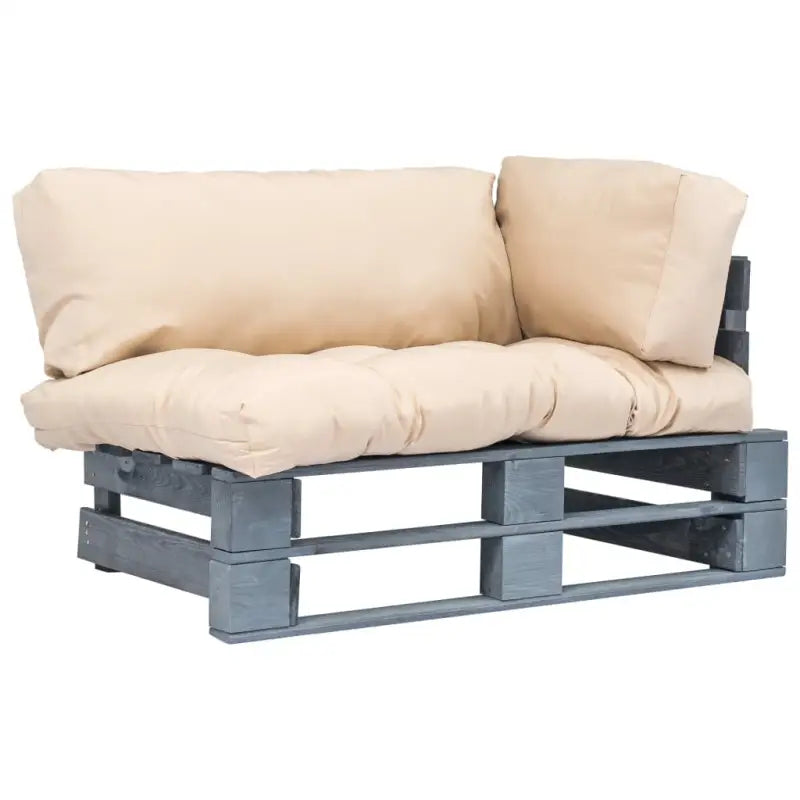 Loungebank van geïmpregneerd grenenhout met rustiek design - Grijs en zandkleurig / 1 - Loungebanken