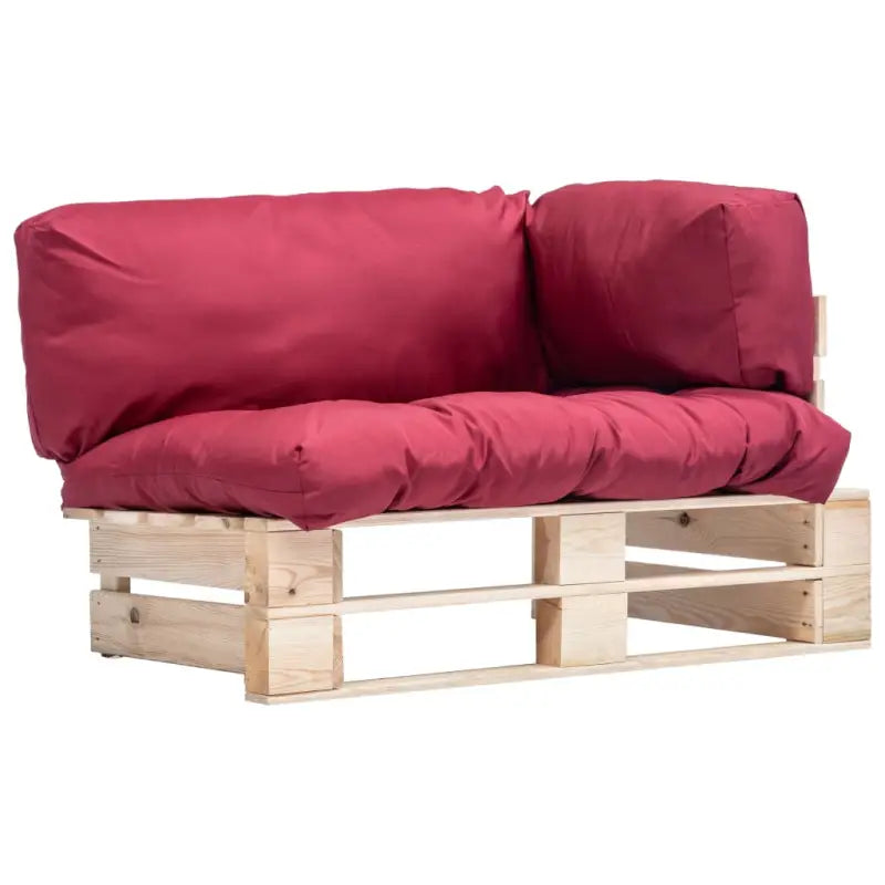 Loungebank van geïmpregneerd grenenhout met rustiek design - Naturel en rood / 1 - Loungebanken