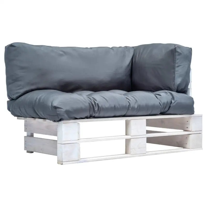 Loungebank van geïmpregneerd grenenhout met rustiek design - Wit en grijs / 1 - Loungebanken