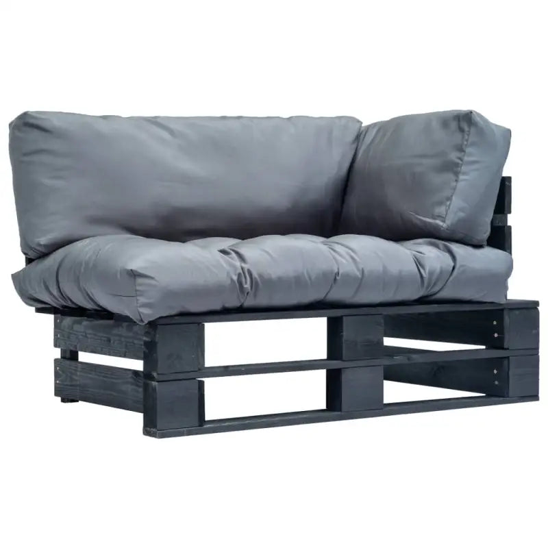 Loungebank van geïmpregneerd grenenhout met rustiek design - Zwart en grijs / 1 - Loungebanken