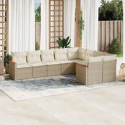 Loungebank van gepoedercoat staal met beige materiaal voor tuin en terras - Tuinsets