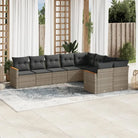 Loungebank van gepoedercoat staal met beige materiaal voor tuin en terras - Grijs / Zonder tafel - Tuinsets