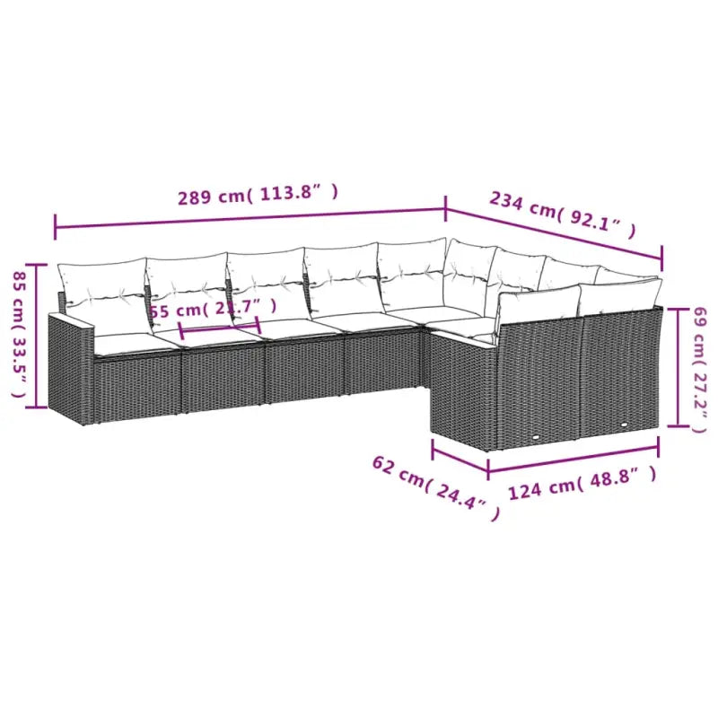 Loungebank van gepoedercoat staal met beige materiaal voor tuin en terras - Tuinsets