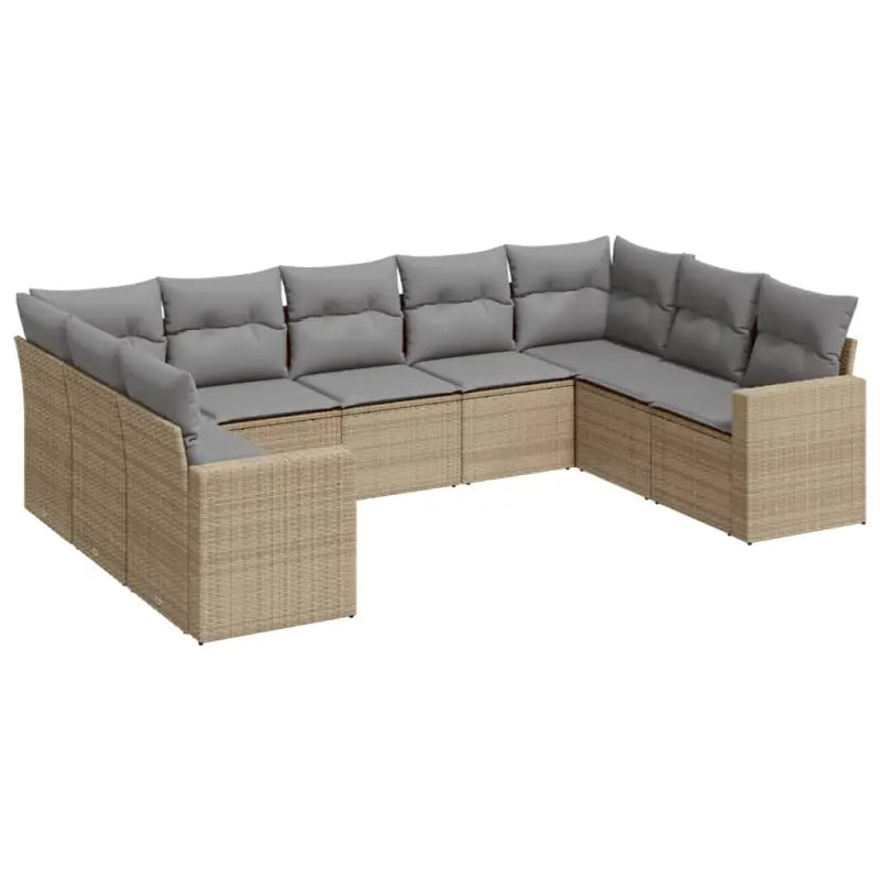 Loungebank van gepoedercoat staal met beige materiaal voor tuin of terras - Tuinsets