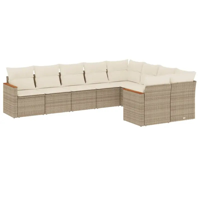 Loungebank van gepoedercoat staal met beige materiaal voor tuin en terras - Tuinsets