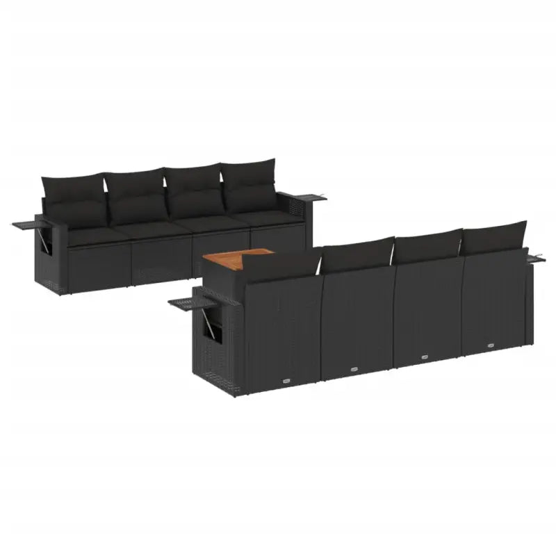 Loungebank van gepoedercoat staal met zwart materiaal en waterdichte tas - Tuinsets