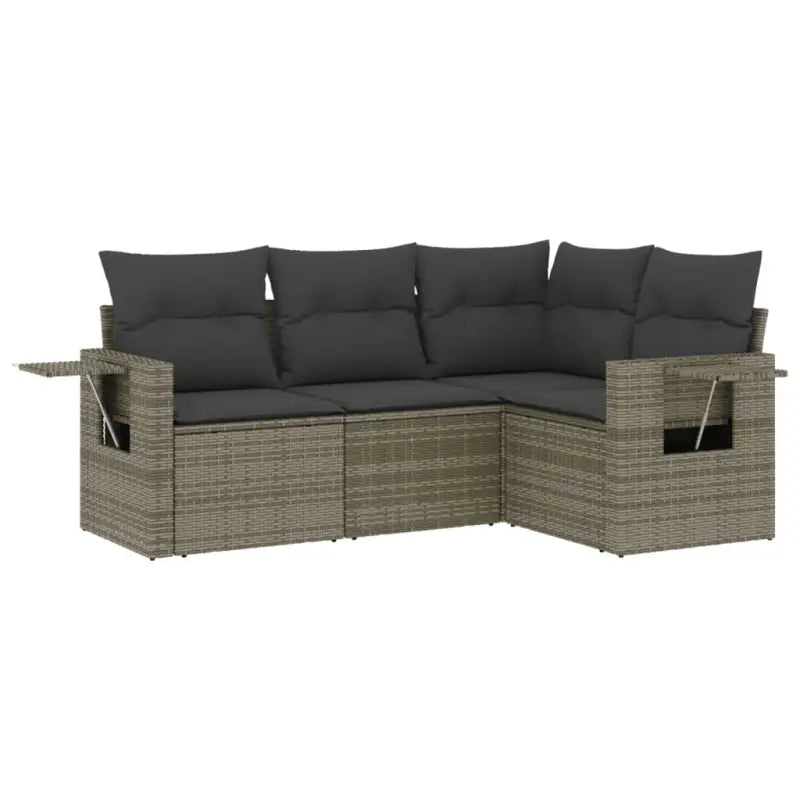 Loungebank van gepoedercoat staal voor buiten met grijs materiaal - Tuinsets