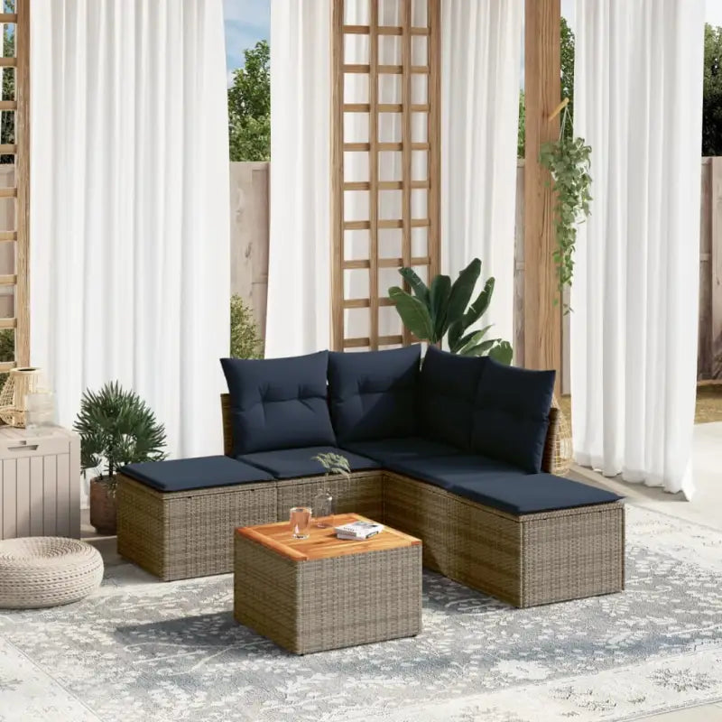 Loungebank van gepoedercoat staal voor tuin en terras in zwart materiaal - Grijs - Tuinsets