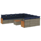 Loungebank van grijs materiaal met gepoedercoat staal en waterdichte zak - Tuinsets