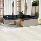 Loungebank van grijs materiaal met gepoedercoat staal en waterdichte zak - Tuinsets