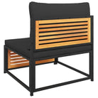 Loungebank van massief acaciahout en gepoedercoat staal voor comfort - Tuinsets