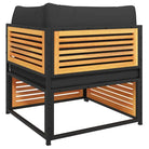 Loungebank van massief acaciahout en gepoedercoat staal voor comfort - Tuinsets