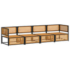 Loungebank van massief acaciahout en gepoedercoat staal voor comfort - Tuinsets