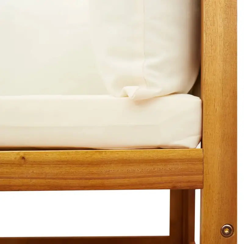 Loungebank van massief acaciahout met kleur per rattan en comfortabele rugkussens - Tuinsets