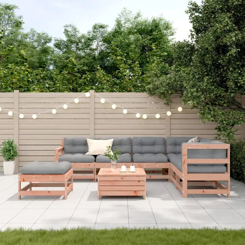 Loungebank van massief Douglas hout met gelat ontwerp voor de tuin - Tuinsets
