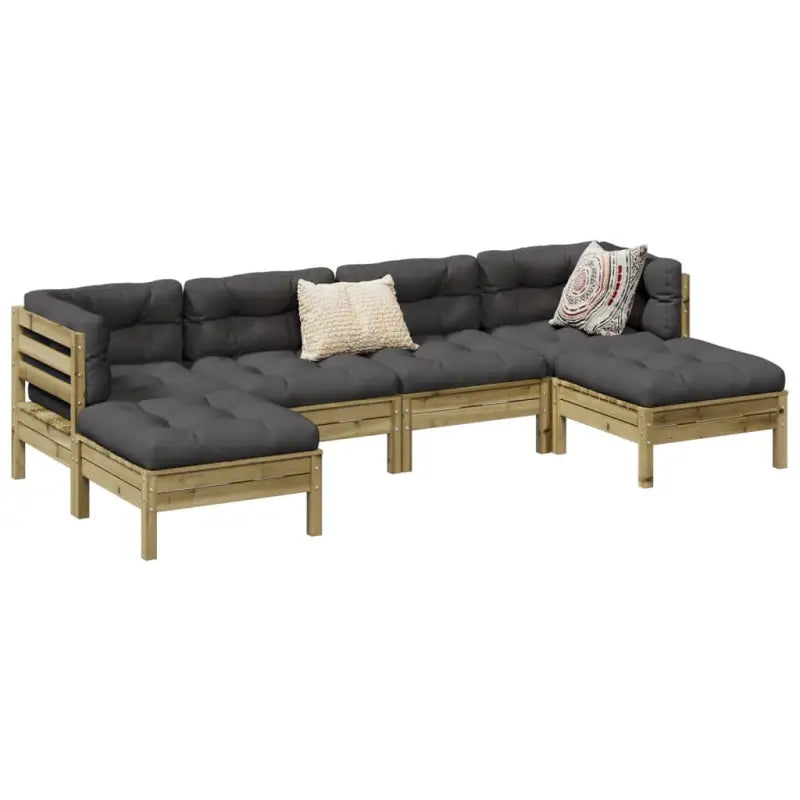 Loungebank van massief douglas vurenhout voor tuin en terras - Naturel geïmpregneerd - Tuinsets