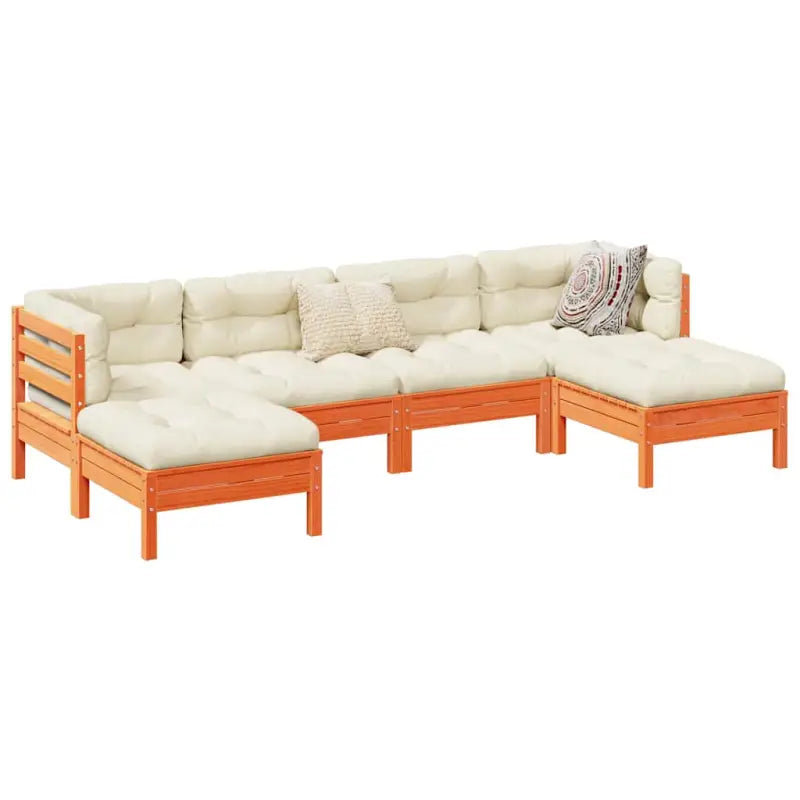 Loungebank van massief douglas vurenhout voor tuin en terras - Wasbruin - Tuinsets