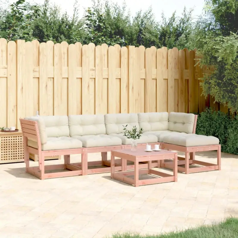 Loungebank van massief Douglashout met comfortabele zitervaring voor tuin - Natuurlijk douglashout - Tuinsets
