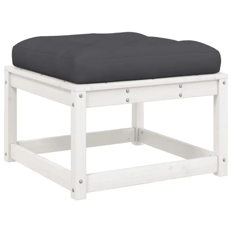 Loungebank van massief grenenhout voor buiten met wit materiaal - Tuinsets