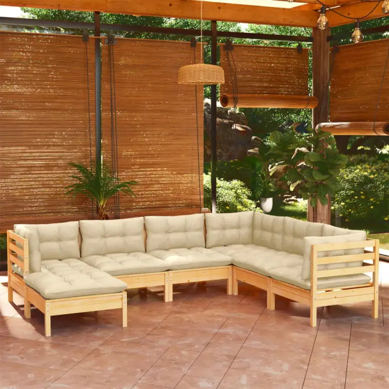 Loungebank van massief grenenhout voor in de tuin - Tuinsets