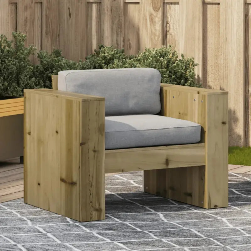 Loungebank van massief grenenhout voor tuin en terras - Naturel geïmpregneerd / 79 x 60 x 62 cm / 1 - Loungebanken