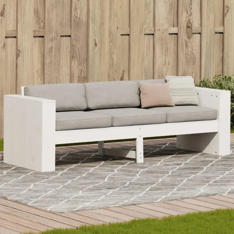 Loungebank van massief grenenhout voor tuin en terras - Wit / 189 x 60 x 62 cm / 1 - Loungebanken
